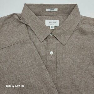 Julian & Mark‎ Mens XL Brown Heathered Stretch Long Sleeve Button Down Shirt